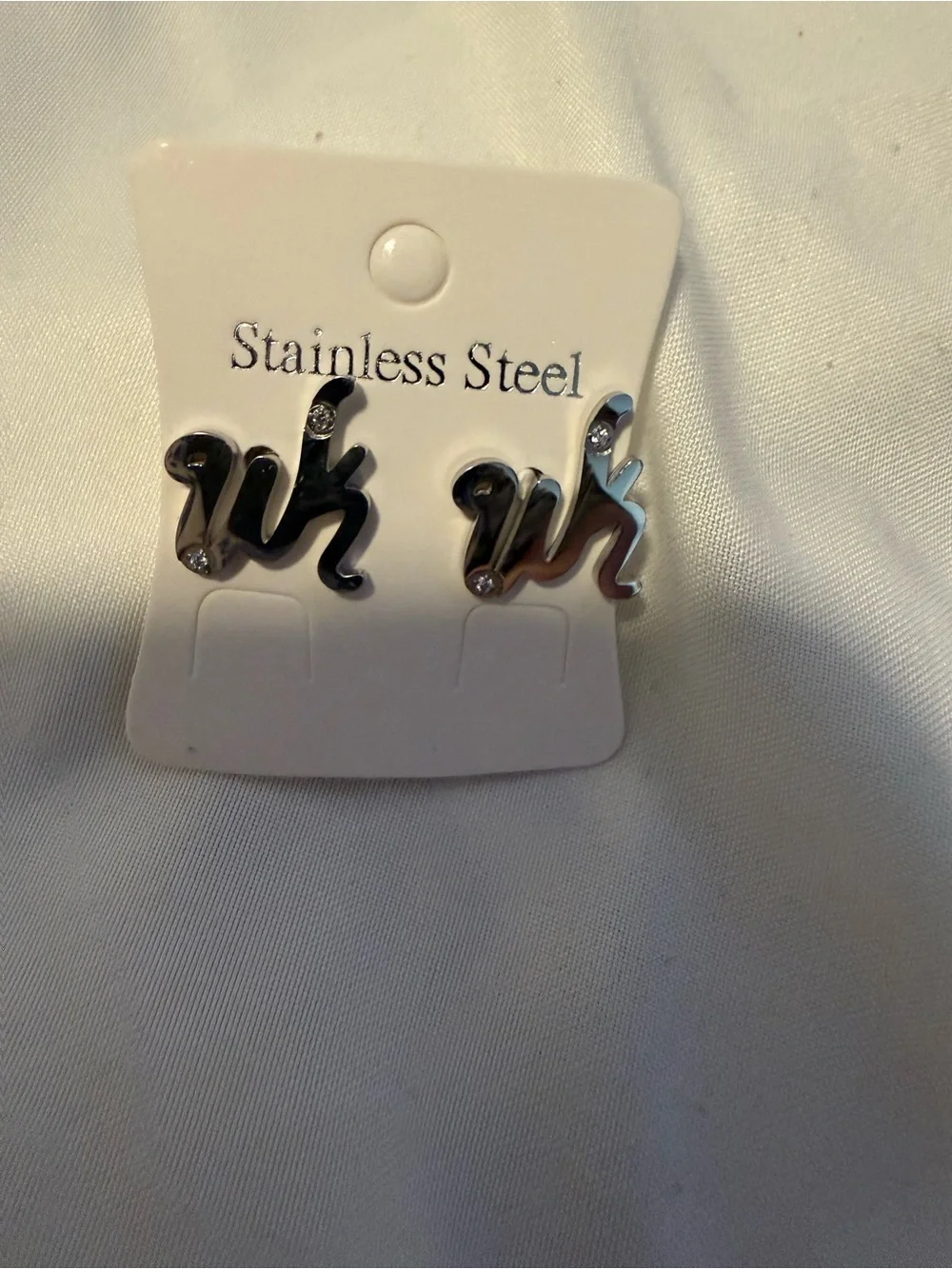 cursive monogram UK initial stud earrings